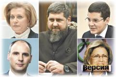 Денис Паслер, Анна Попова, Дмитрий Артюхов, Ирина Роднина и Рамзан Кадыров